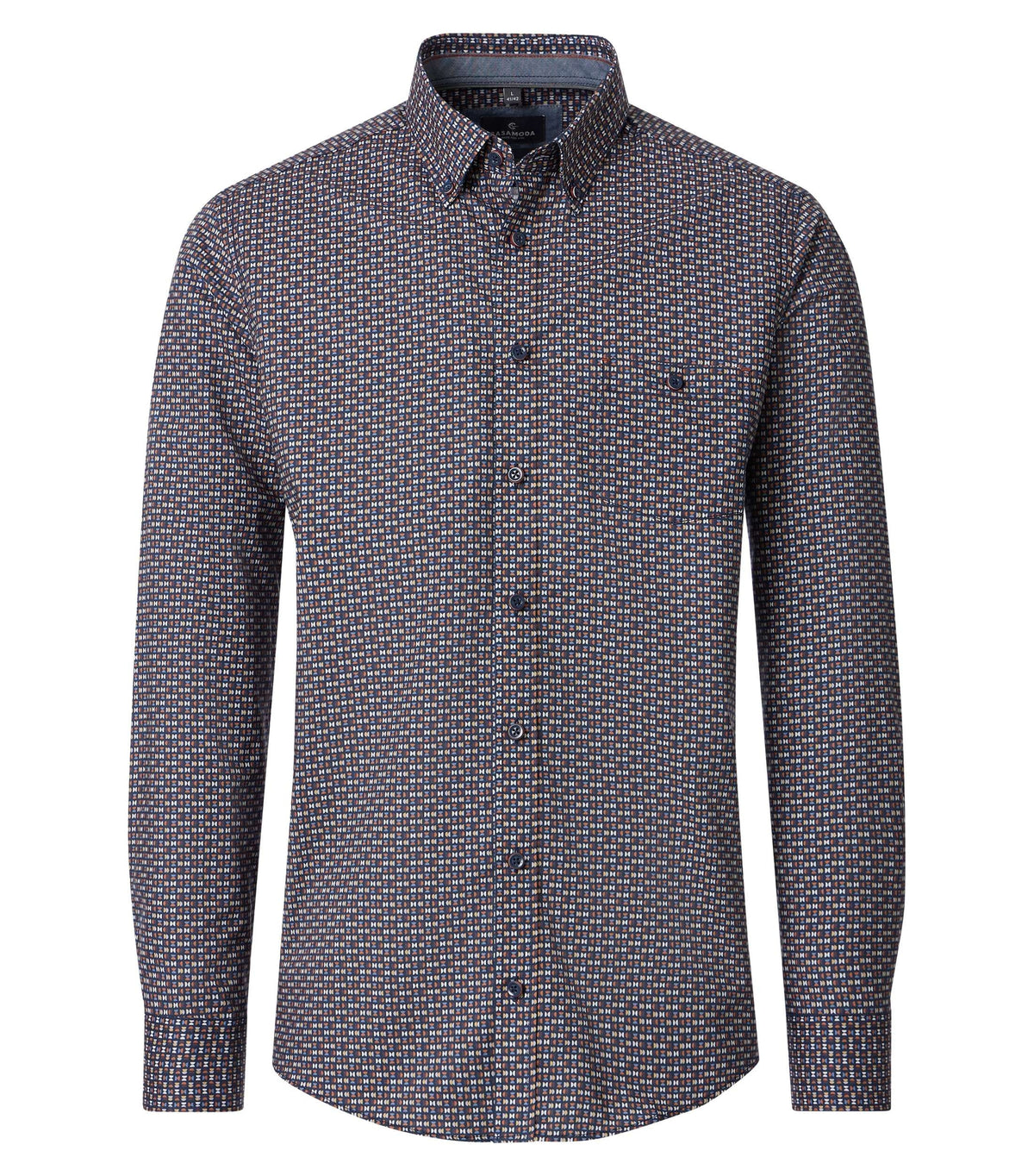 CASAMODA mönstrad Casual Fit-skjorta med button-down-krage
