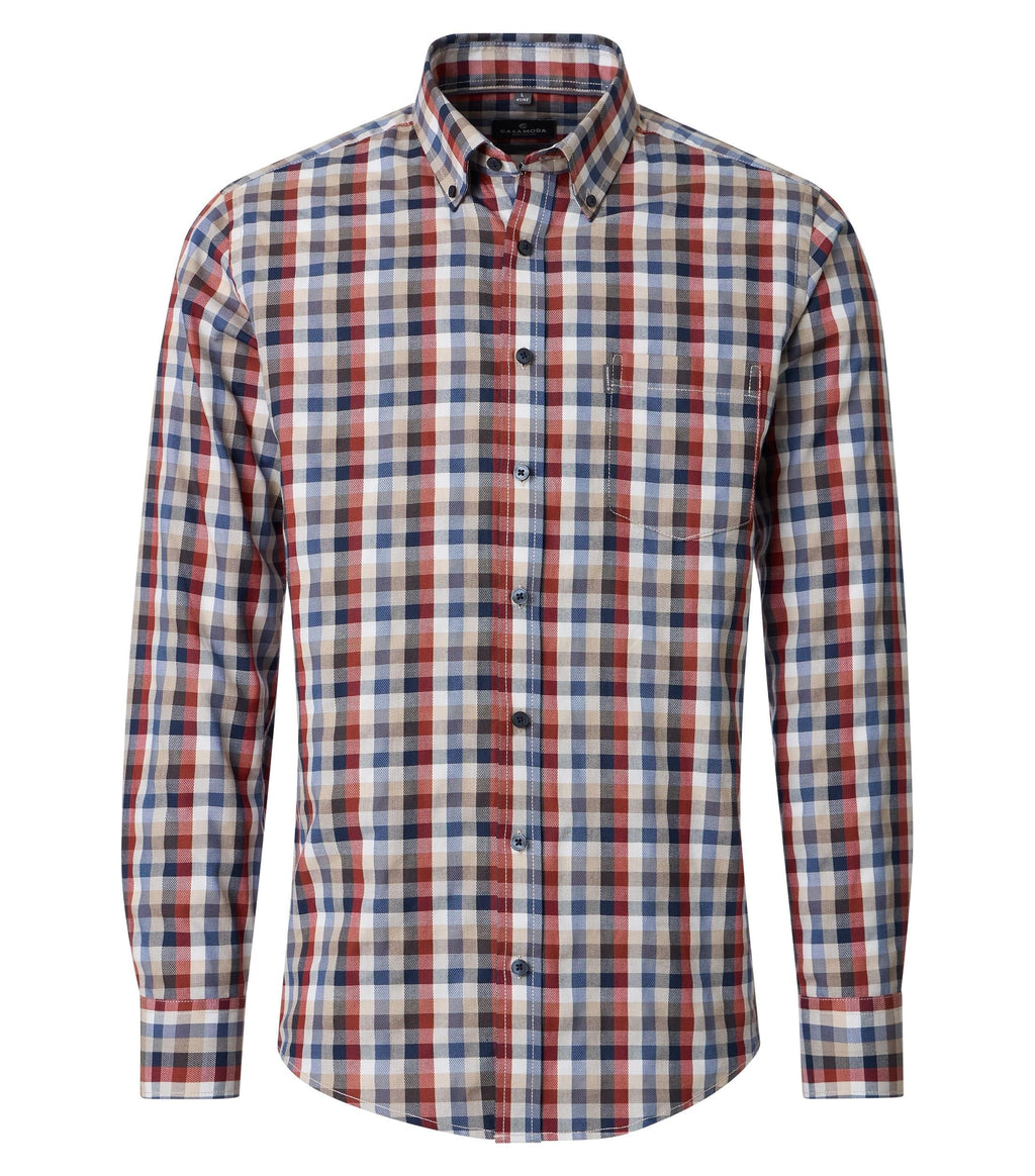CASAMODA rutig Casual Fit-skjorta