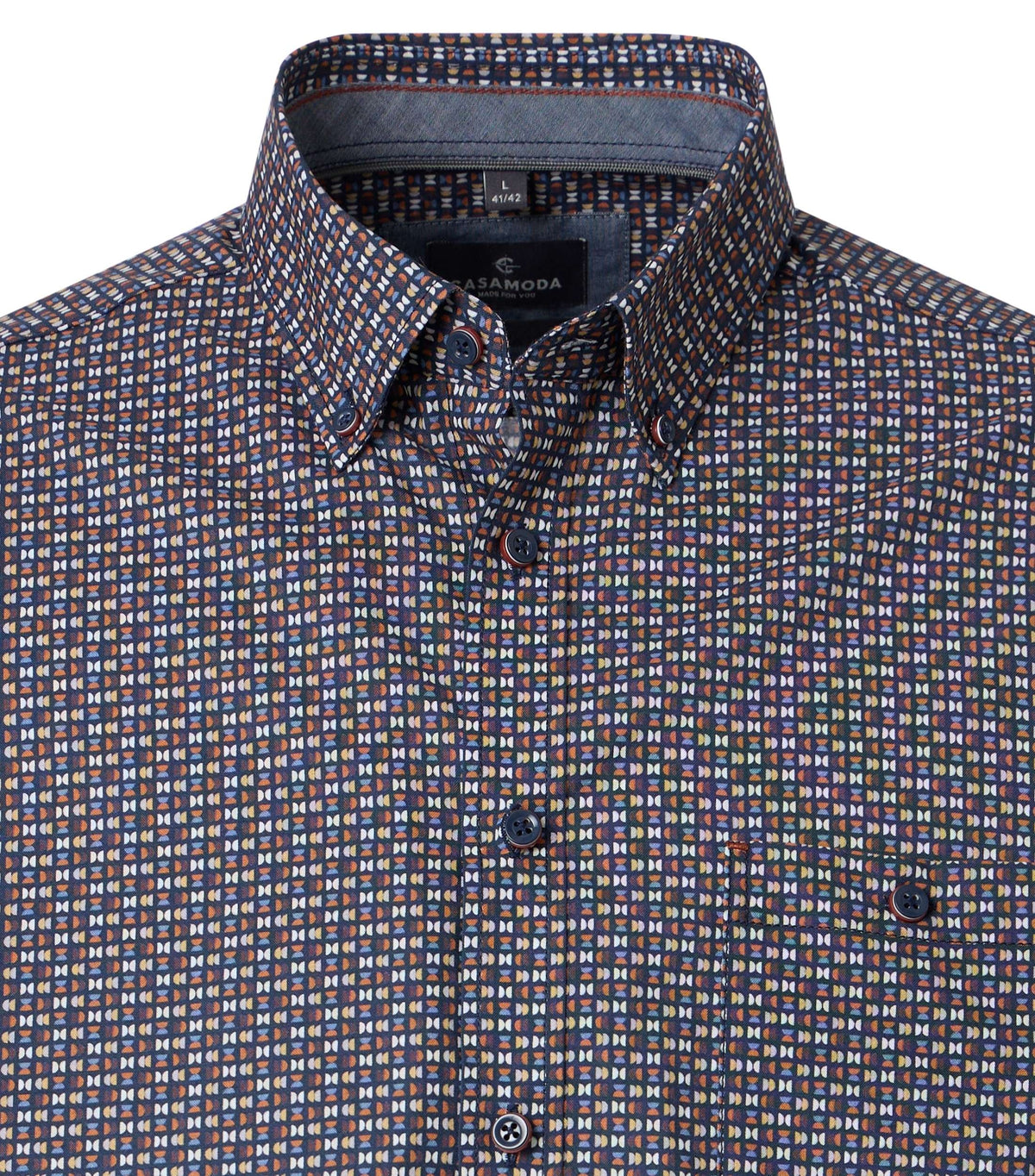 CASAMODA mönstrad Casual Fit-skjorta med button-down-krage