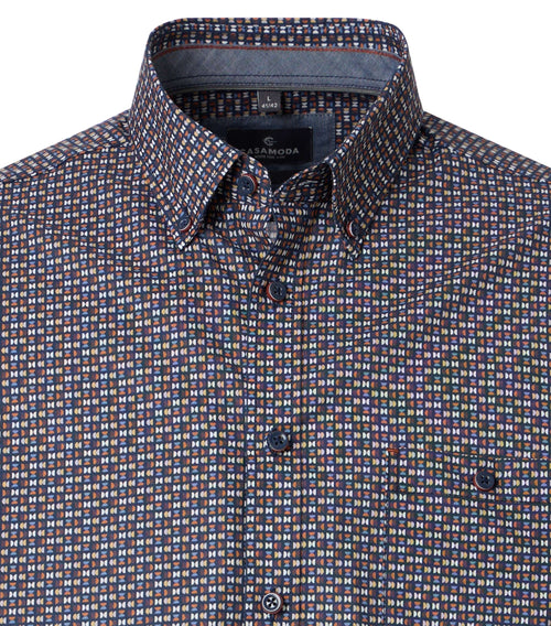 CASAMODA mönstrad Casual Fit-skjorta med button-down-krage